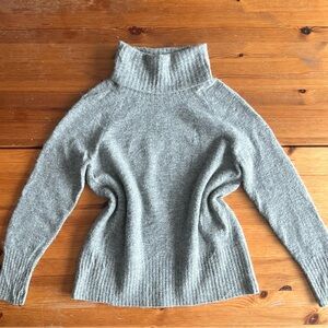 Aritzia Babaton Alpaca Wool Heather Gray Turtleneck Sweater Pullover